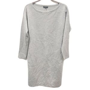 Lafayette 148 Dress Women's Large Gray 100% Merino Wool Knit Sweater Dress